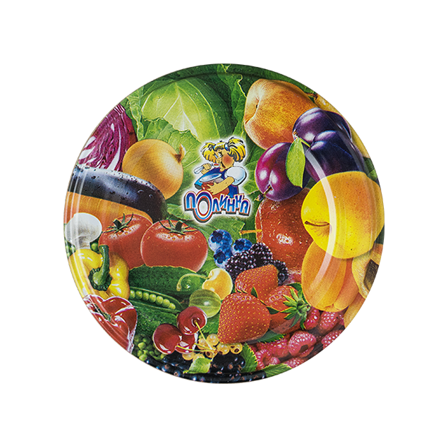 Крышка хозяйственная I -82 литографированная полноцветная (овощи, фрукты, ягоды)